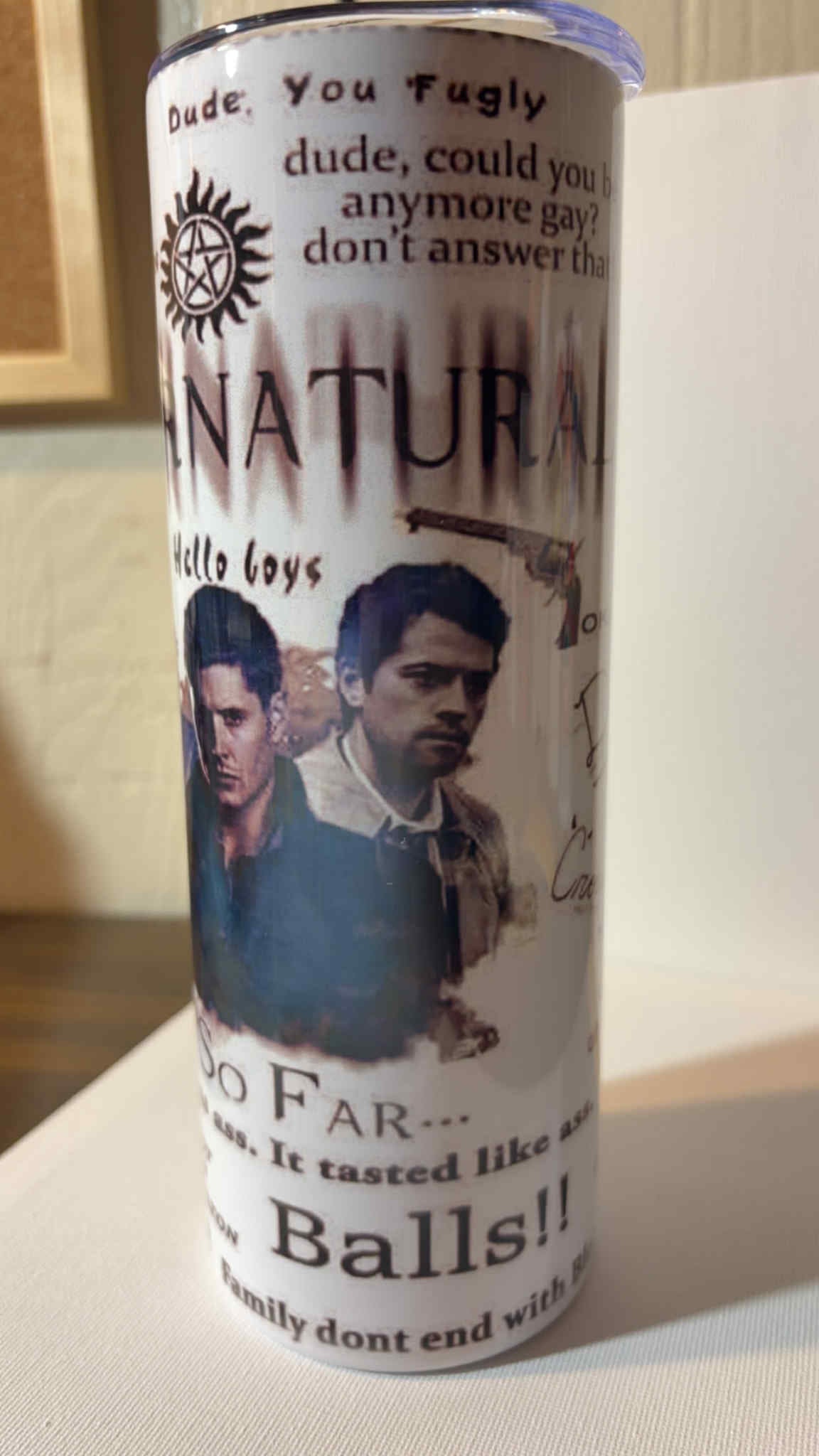 🔥 Supernatural Quotes 20oz Skinny Tumbler