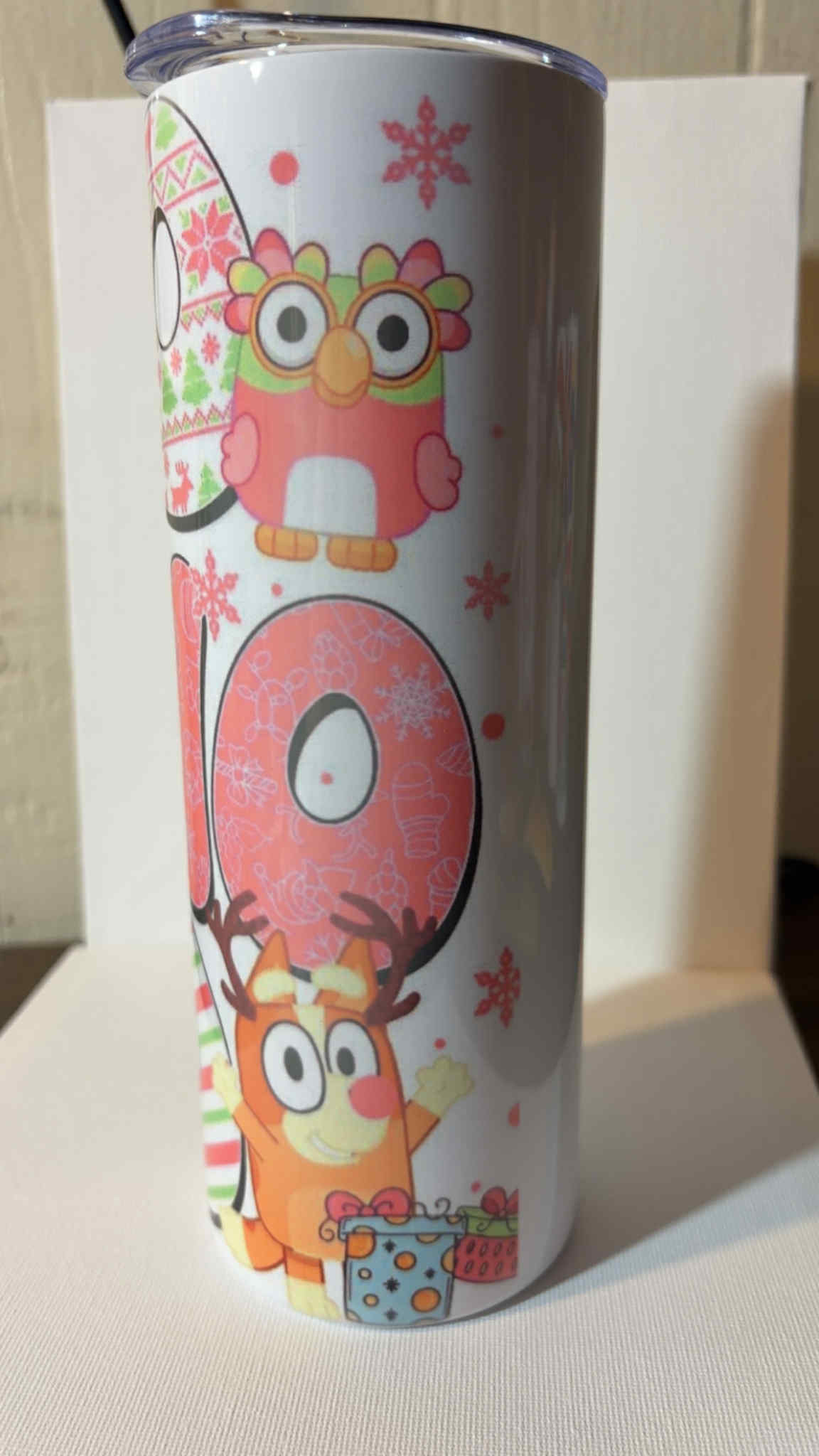 🎄 Christmas Bluey “HO HO HO” 20oz Skinny Tumbler
