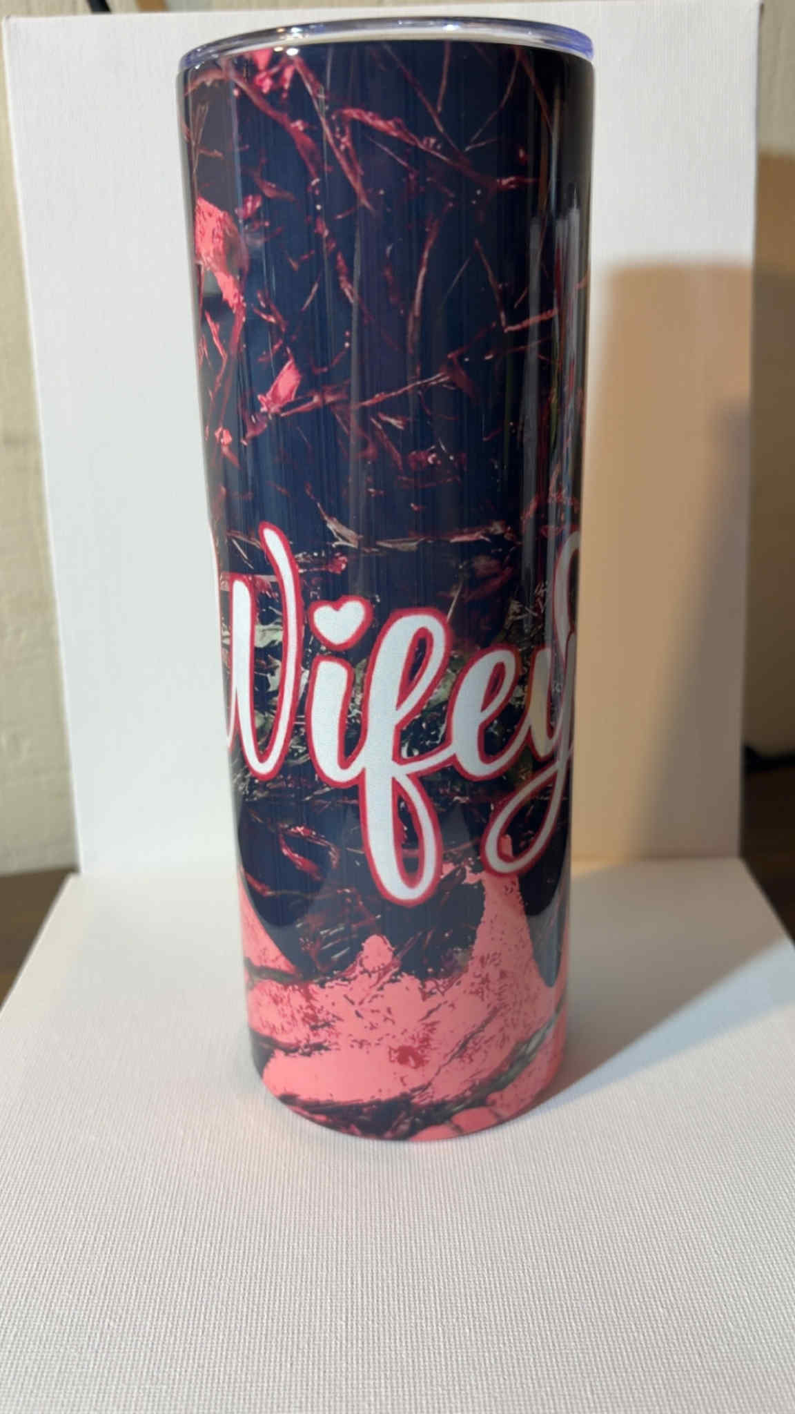🔥 20oz Skinny Tumbler – Hunting Camo "Hubby" & Pink “Wifey” Designs