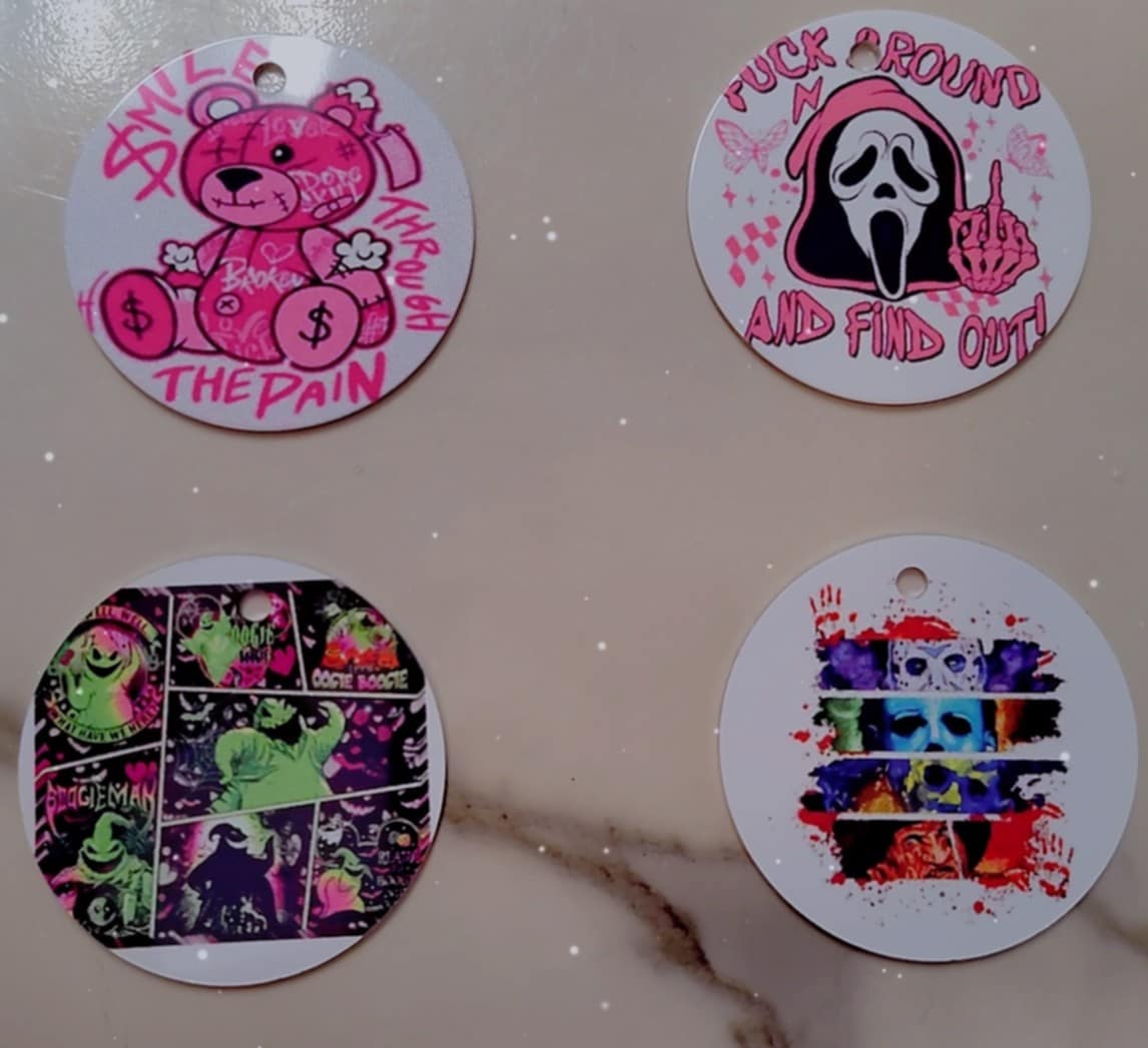 🐾 Horror-Themed Pet Tags – Custom & Durable