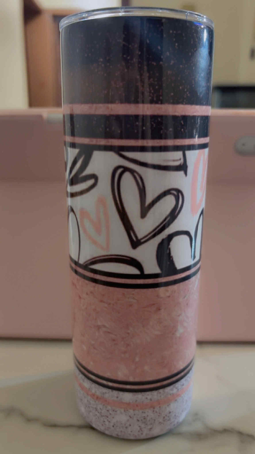Rose Gold Heart Wrap 20oz Tumbler Cup