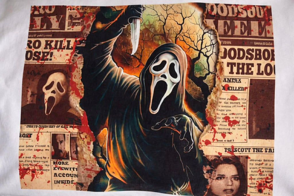 Ghostface Horror Graphic T-Shirt – Spooky Movie Fan Tee