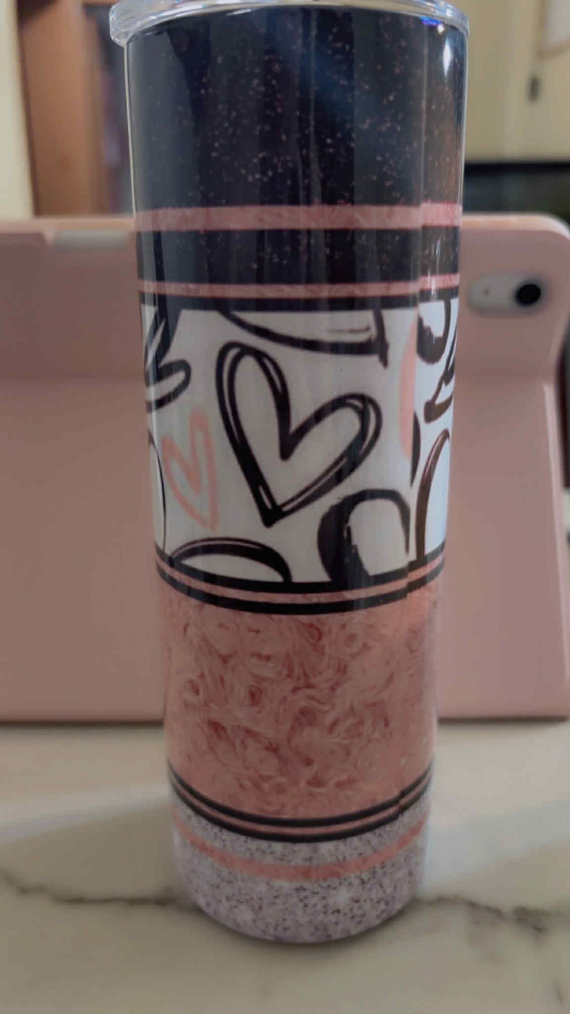 Rose Gold Heart Wrap 20oz Tumbler Cup