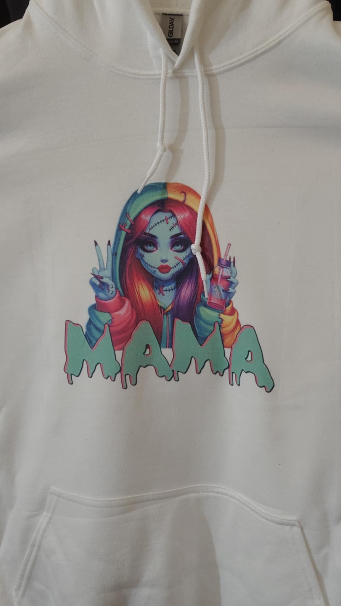 “MAMA” Horror Doll Hoodie – Spooky Cute Edition
