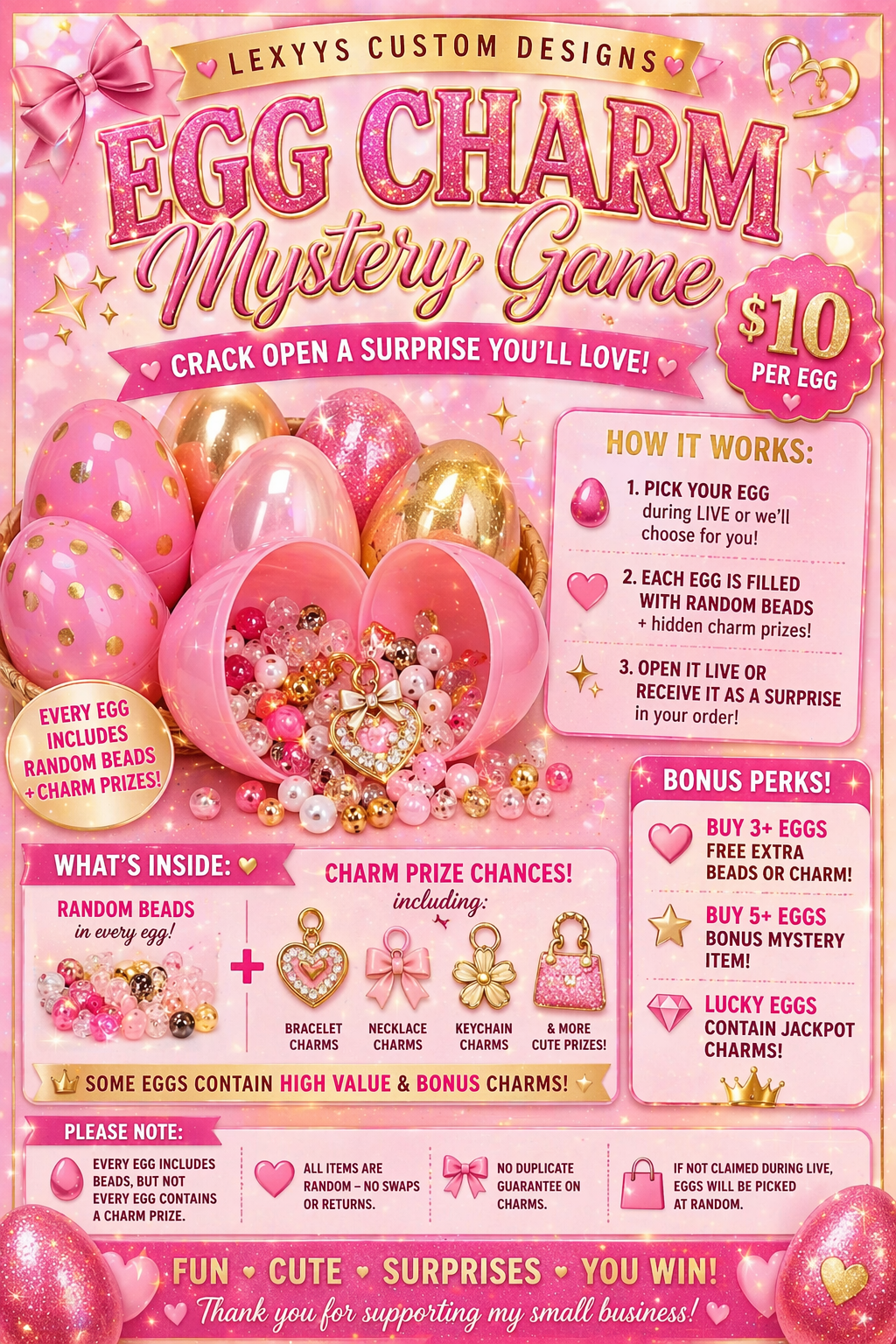 ✨ Egg Charm Mystery Game ✨