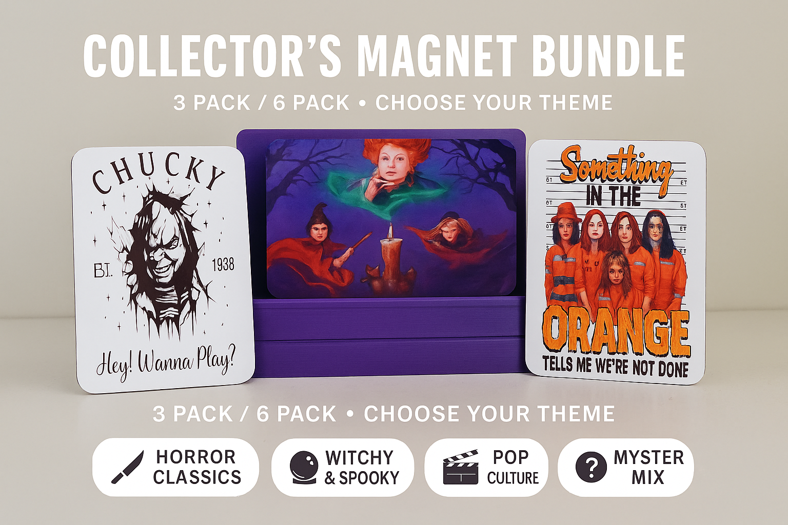 🖤 Collector’s Horror & Pop Culture Magnet Bundle