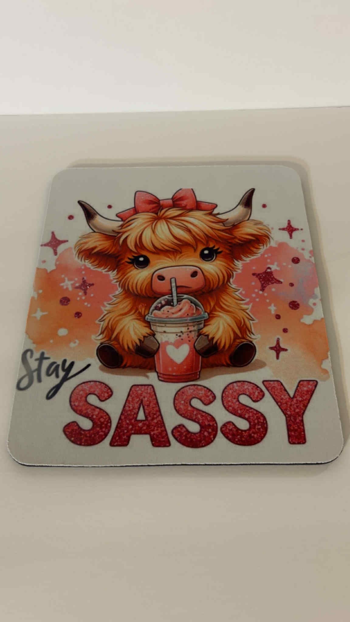 Stay Sassy Highland Cow Mouse Pad