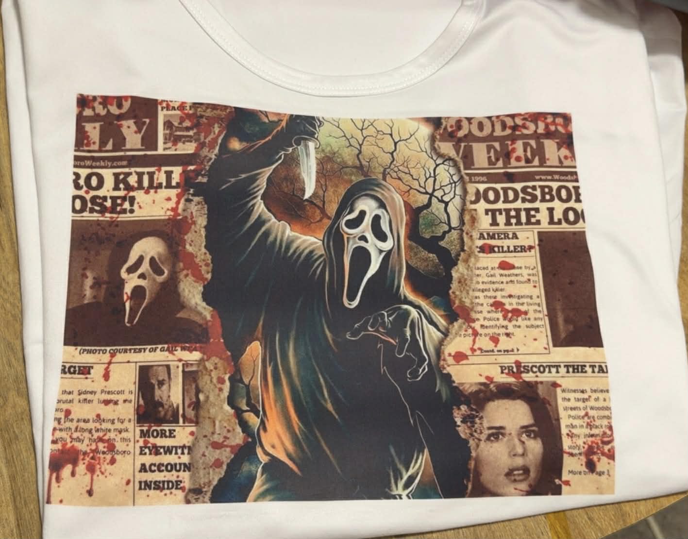 Ghostface Horror Graphic T-Shirt – Spooky Movie Fan Tee