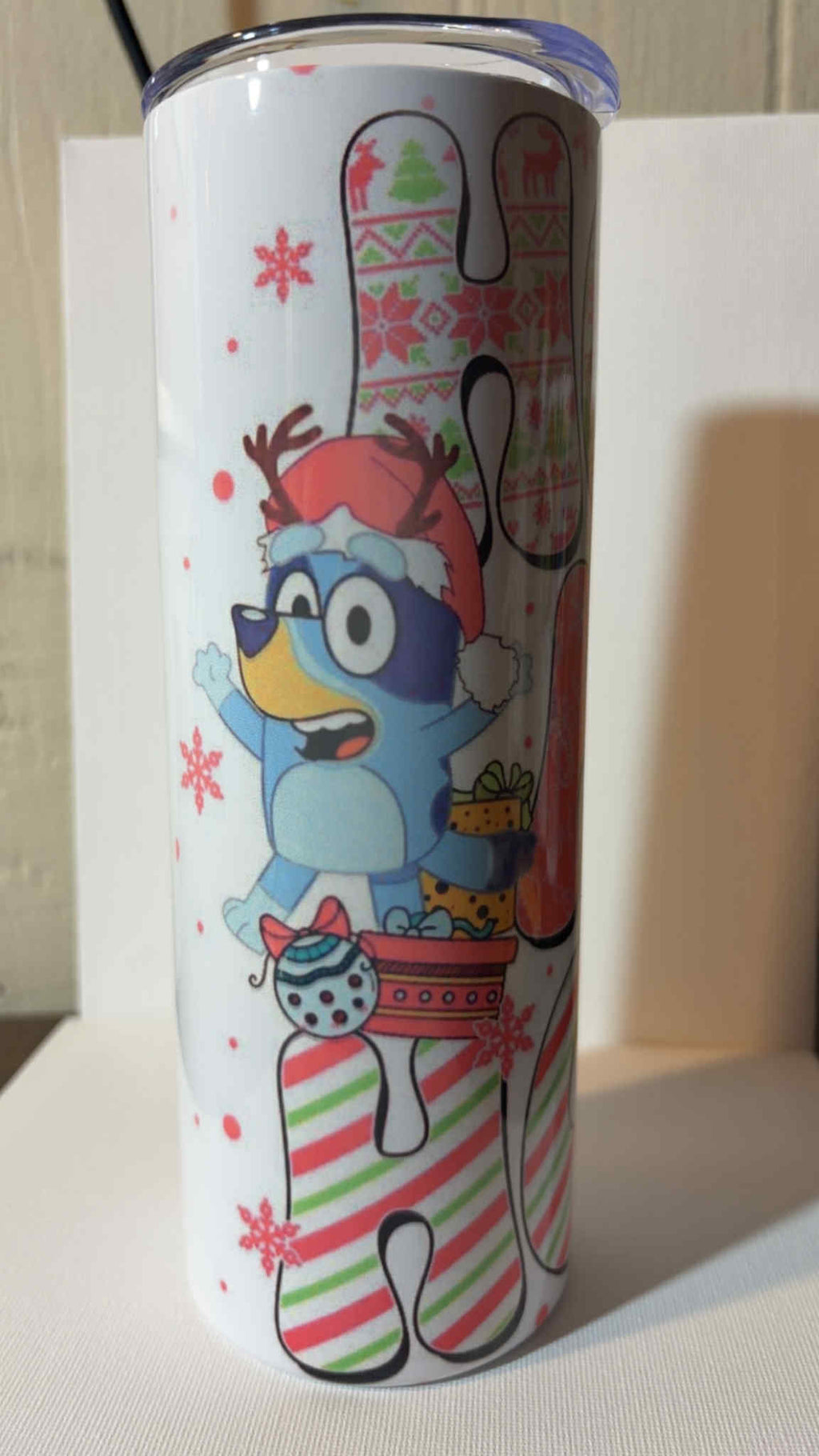 🎄 Christmas Bluey “HO HO HO” 20oz Skinny Tumbler
