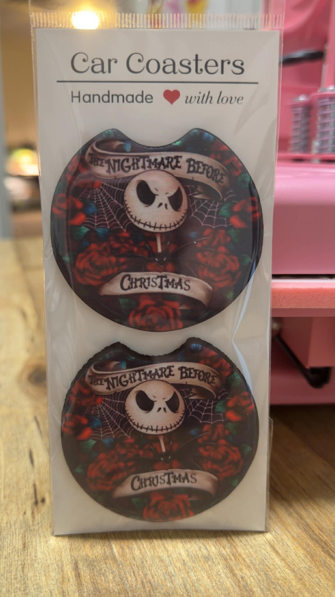 Handmade Car Coaster Set – 2 Piece Absorbent Car Coasters