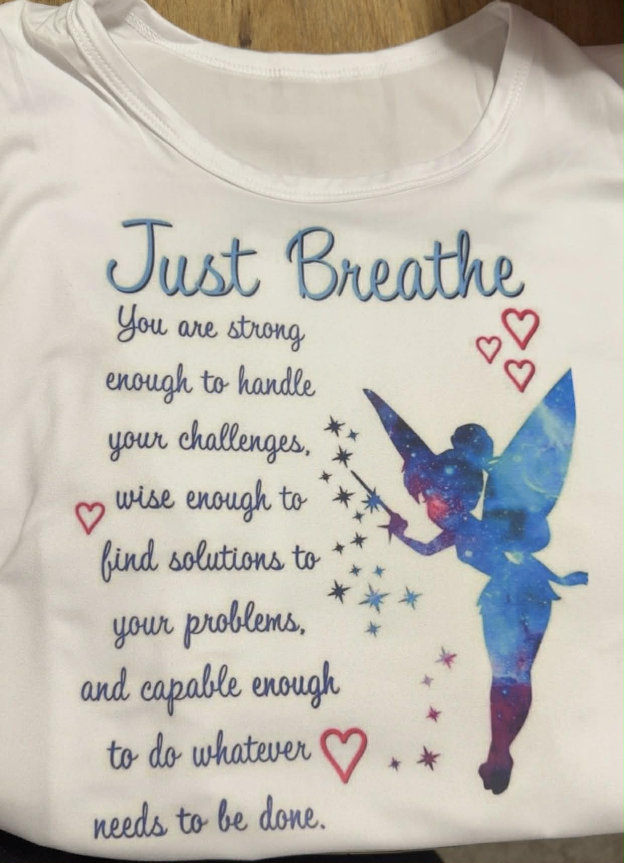 Just Breathe Inspirational Fairy T-Shirt – Motivational Graphic Tee